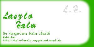 laszlo halm business card