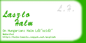 laszlo halm business card